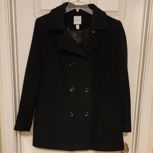 Croft & Barrow Black Double-Breasted Pea Coat